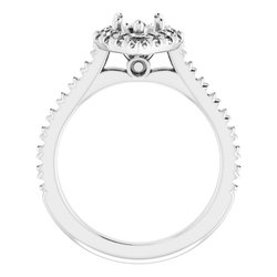 French-Set Halo-Style Engagement Ring 
