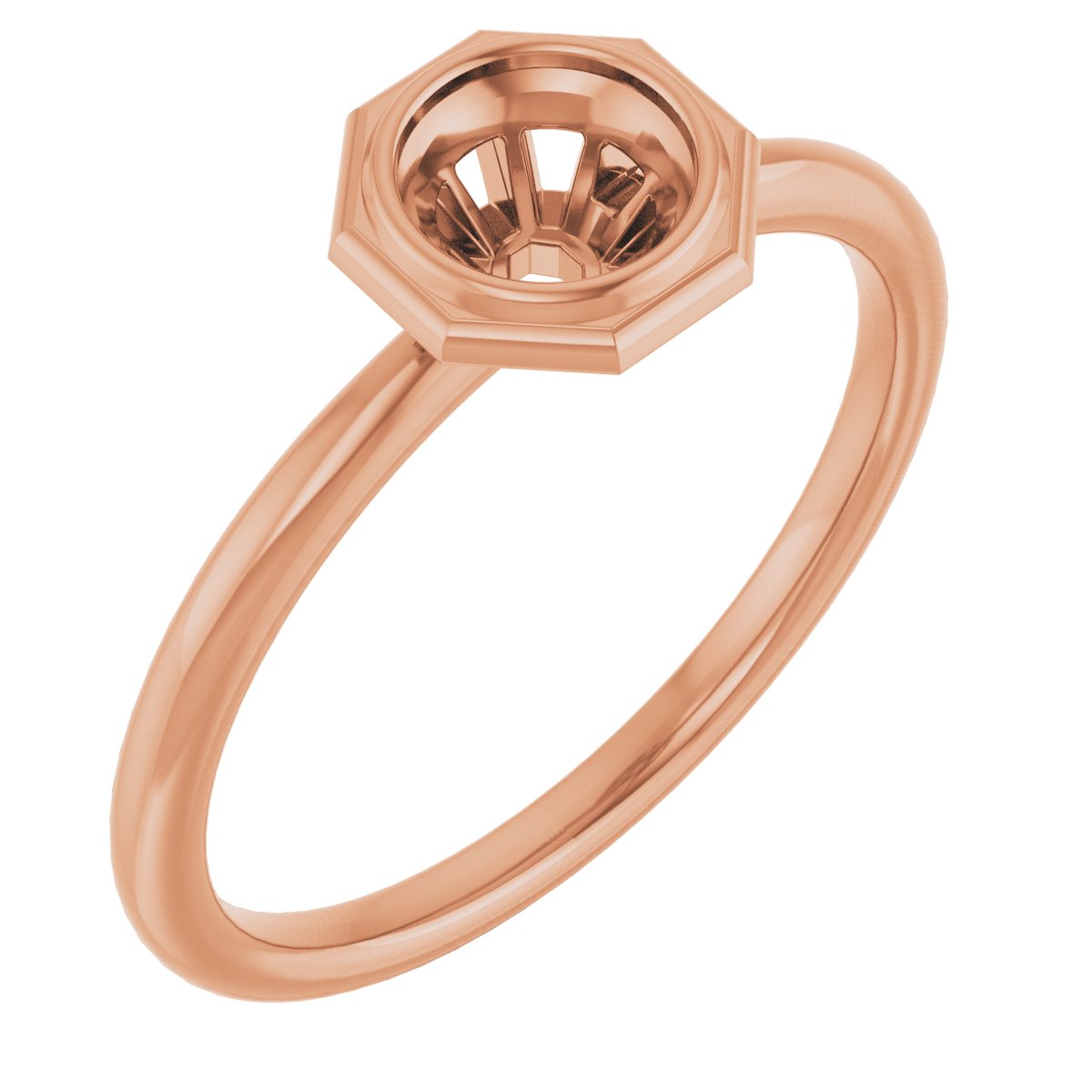 Bezel-Set Solitaire Engagement Ring or Band