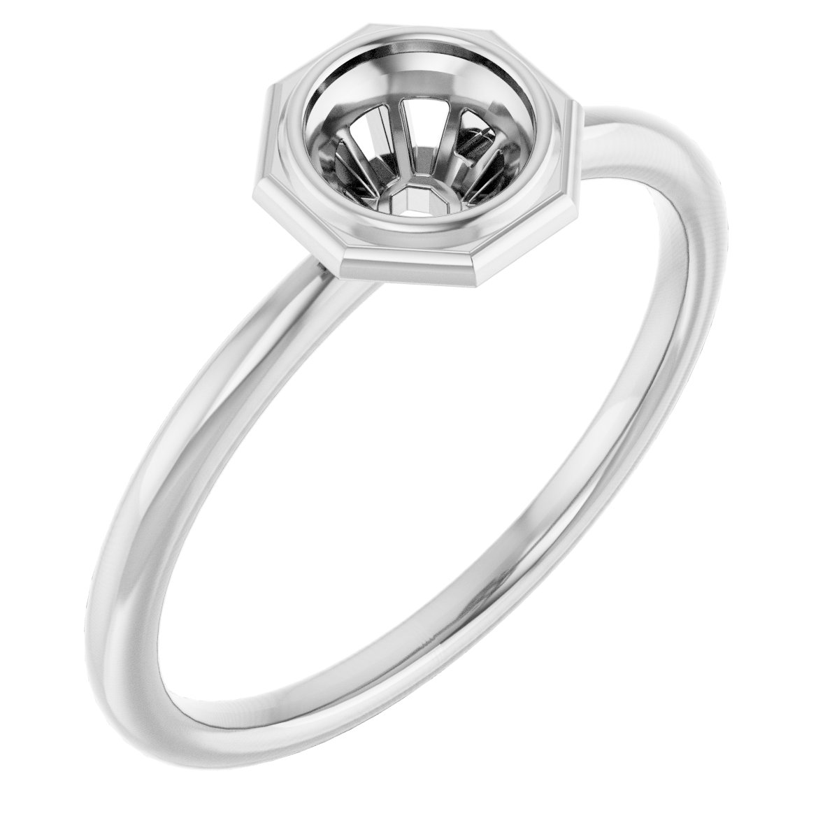 Bezel-Set Solitaire Engagement Ring or Band