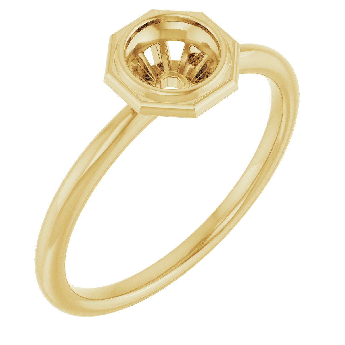 Bezel-Set Solitaire Engagement Ring or Band