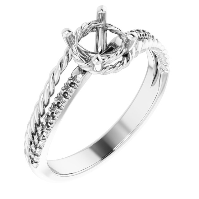 French-Set Accented Bypass Engagement Ring or Band