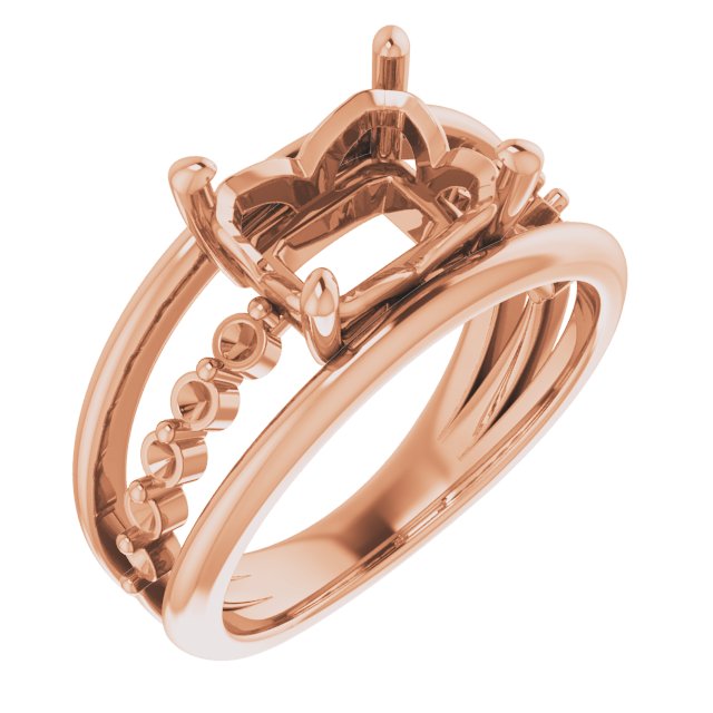 14 K Rose Gold Accented Engagement Ring