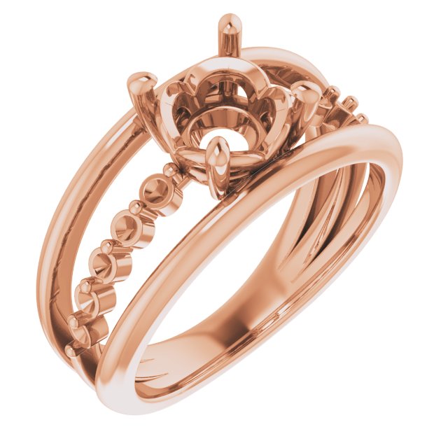 14 K Rose Gold Accented Engagement Ring
