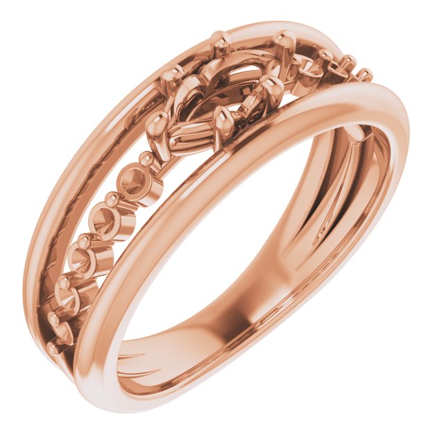 14 K Rose Gold Accented Engagement Ring