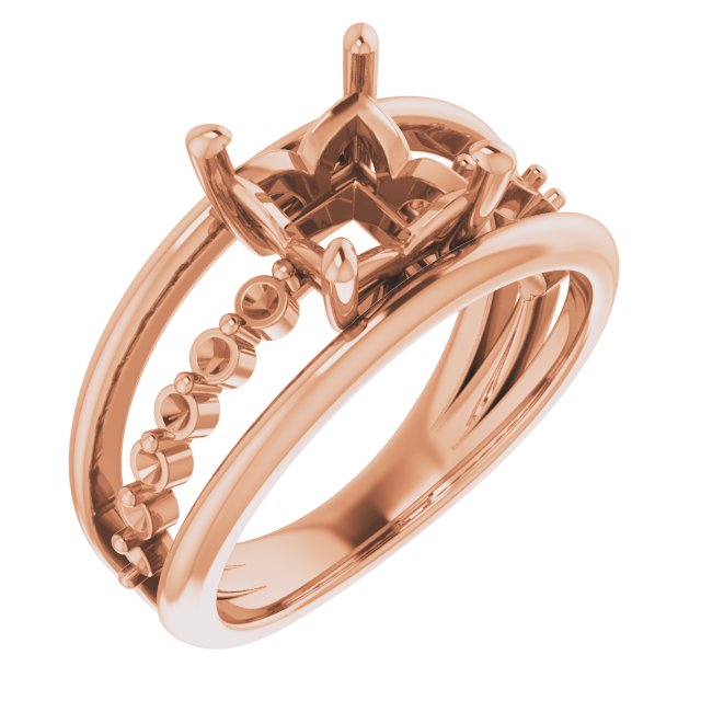 14 K Rose Gold Accented Engagement Ring