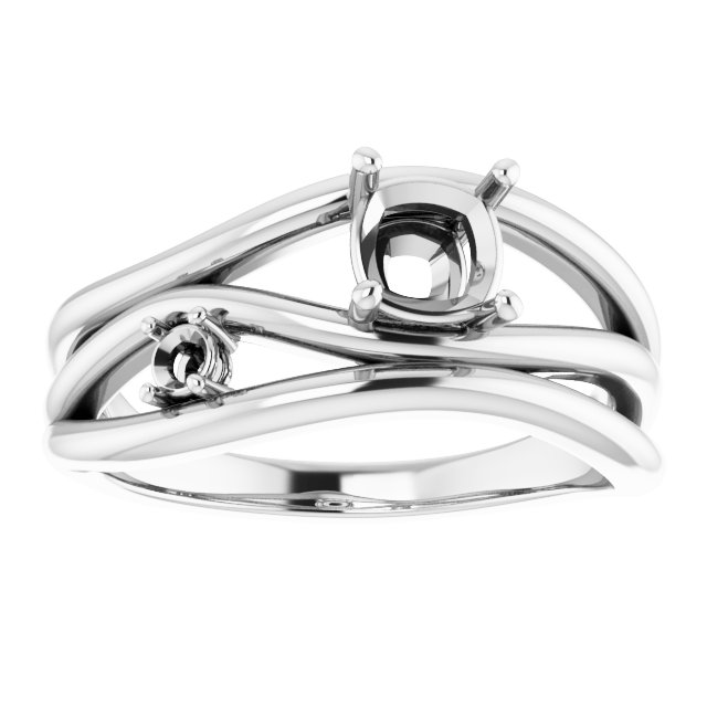 Lab-Grown Ruby & 1/10 CTW Natural Diamond Ring view 3