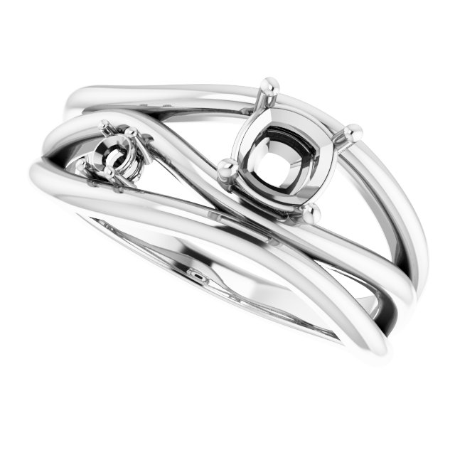 Lab-Grown Ruby & 1/10 CTW Natural Diamond Ring view 5