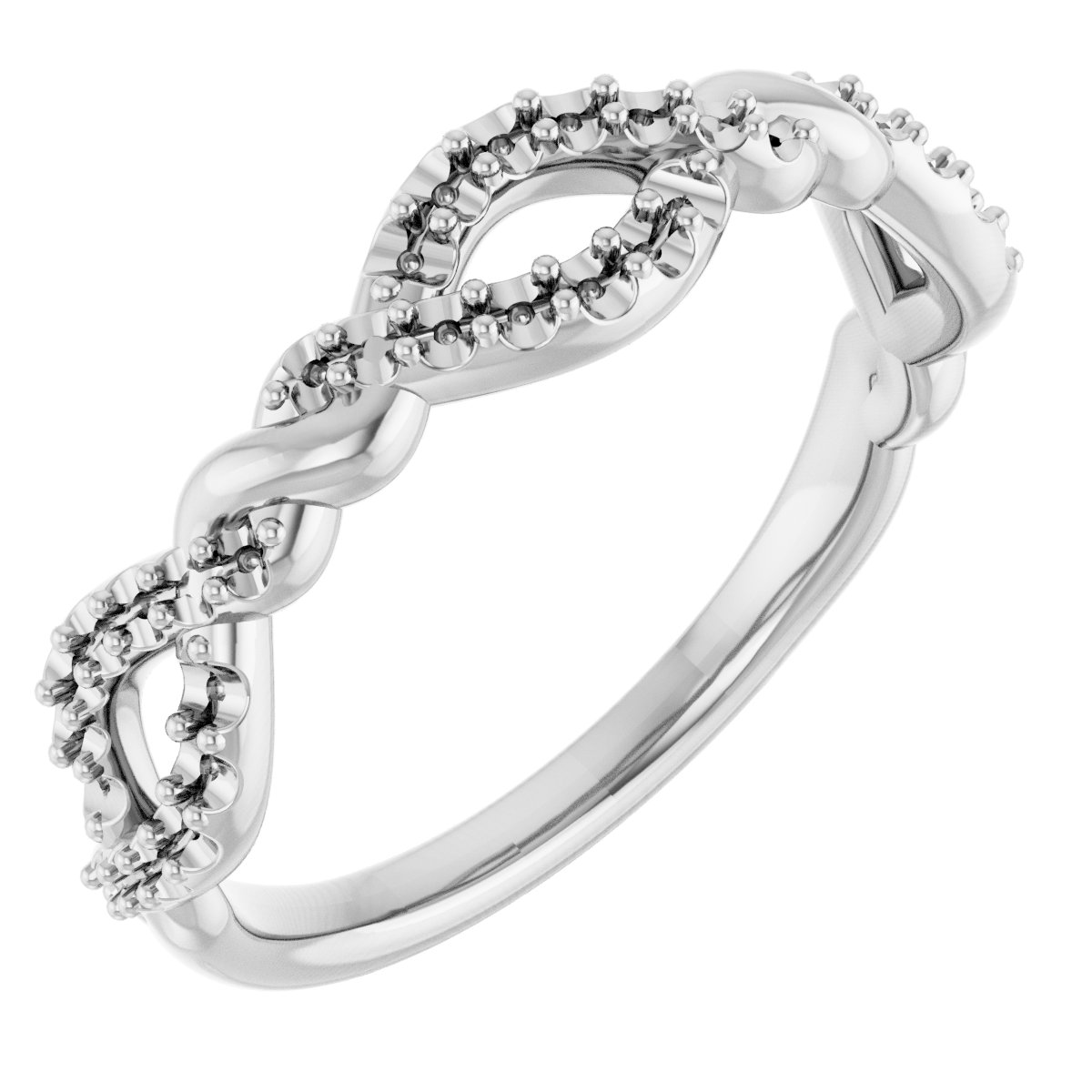 14K White 1/5 CTW Natural Diamond Twisted Anniversary Band