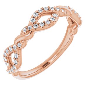 14K Rose 1/5 CTW Natural Diamond Twisted Anniversary Band