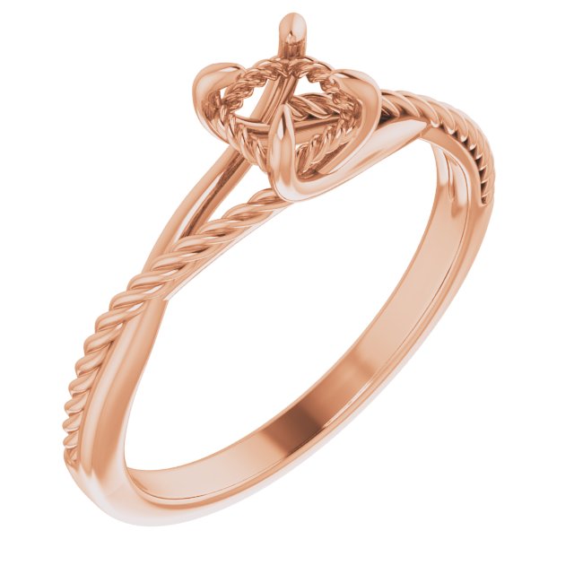 Claw-Prong Solitaire Rope Engagement Ring or Band