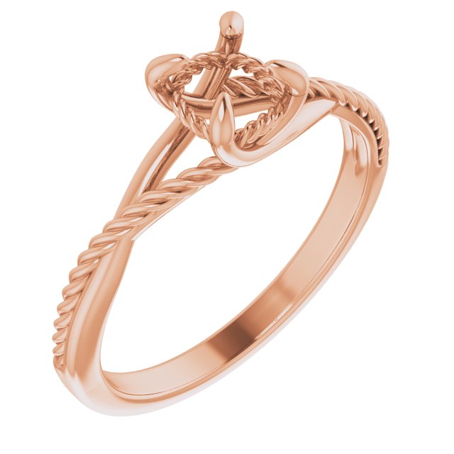 Claw-Prong Solitaire Rope Engagement Ring or Band