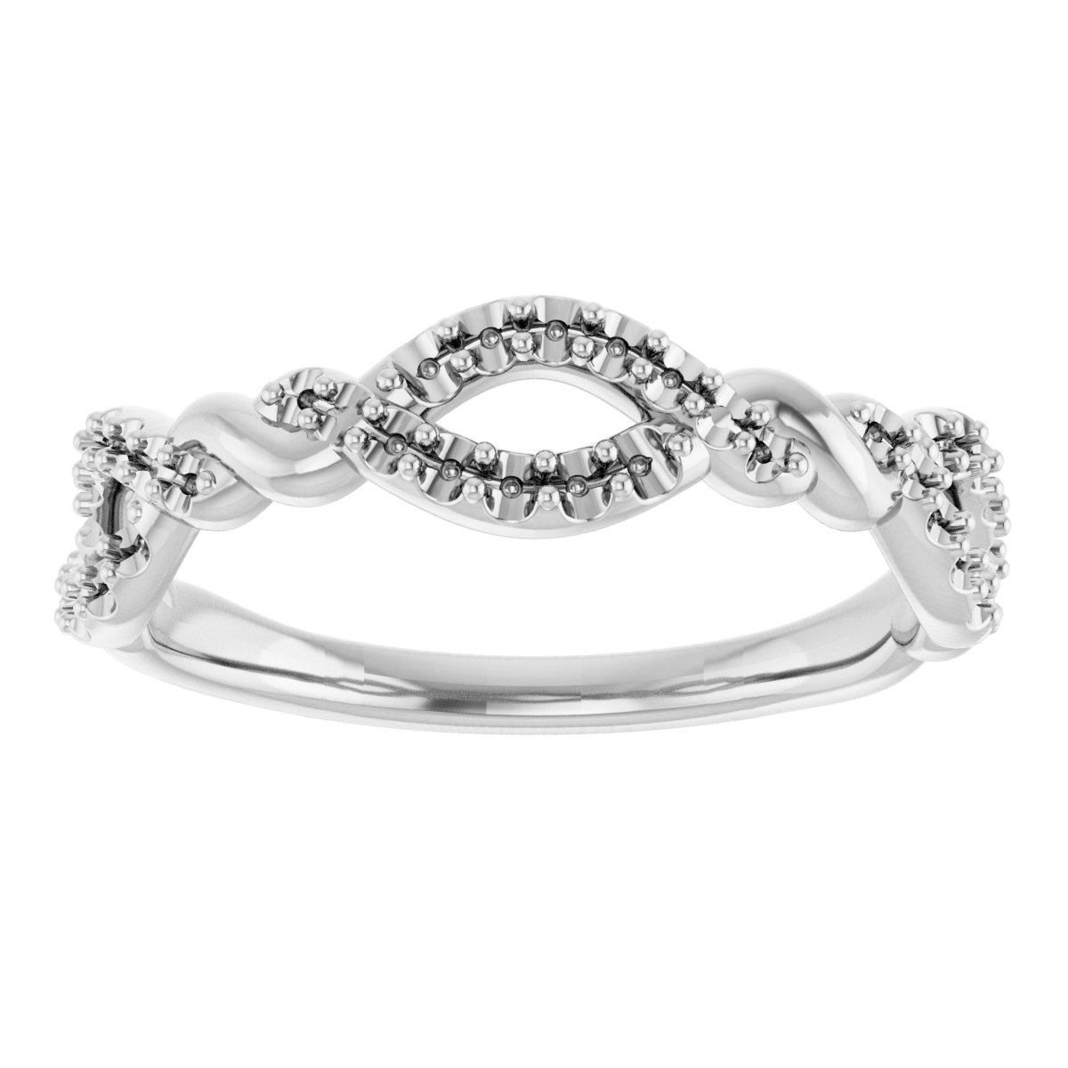 14K White 1/5 CTW Diamond Twisted Anniversary Band