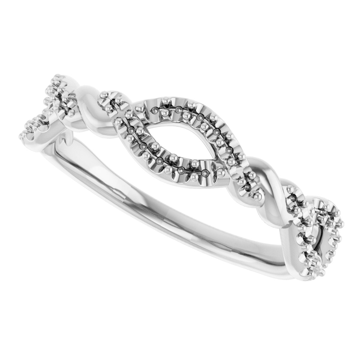 14K White 1/5 CTW Diamond Twisted Anniversary Band