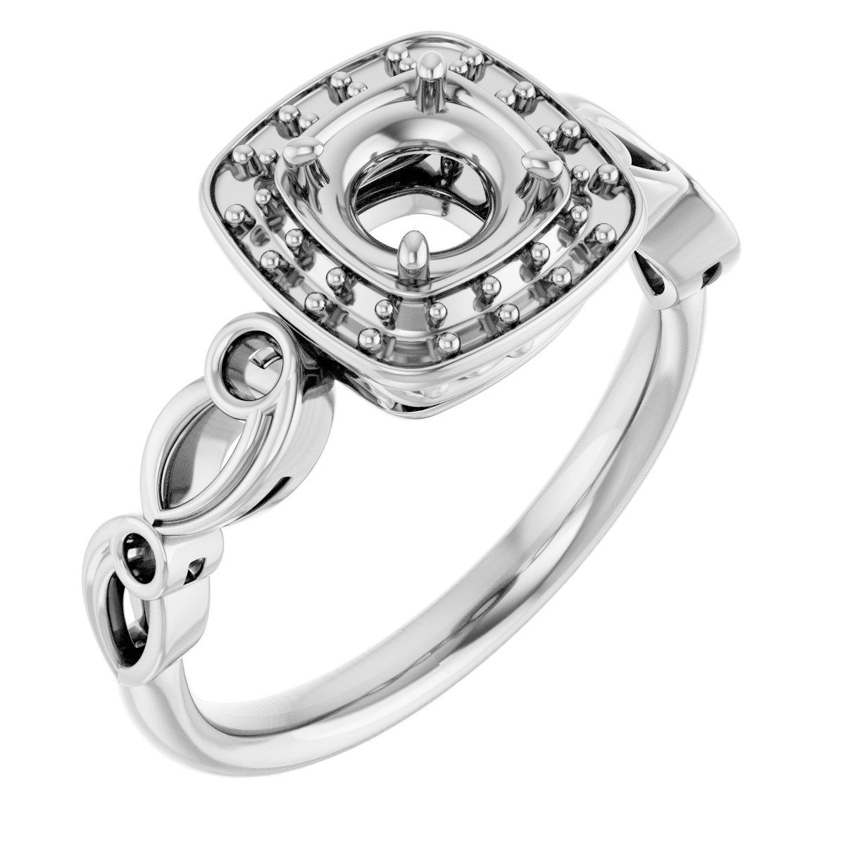 Halo-Style Sculptural Engagement Ring