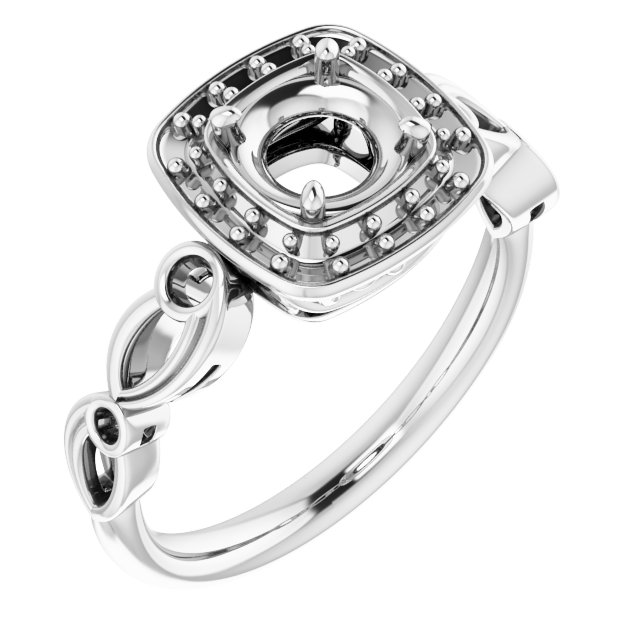 Halo-Style Sculptural Engagement Ring