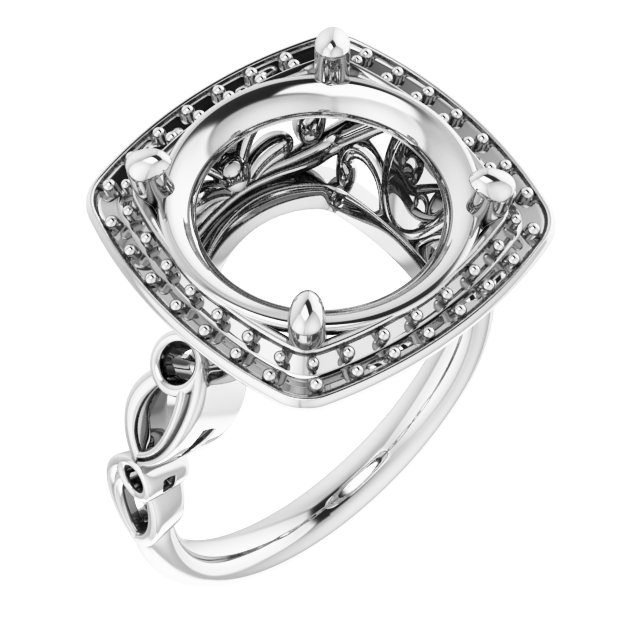 Halo-Style Sculptural Engagement Ring