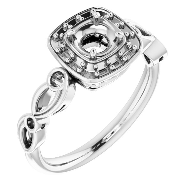 Halo-Style Sculptural Engagement Ring