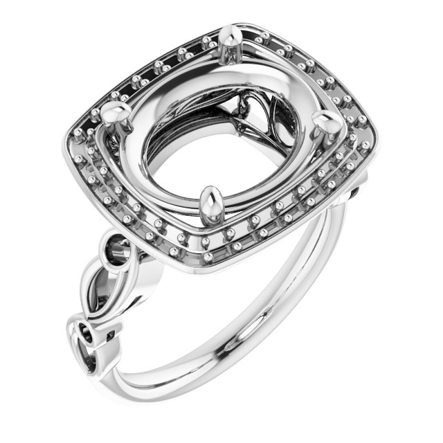 Halo-Style Sculptural Engagement Ring