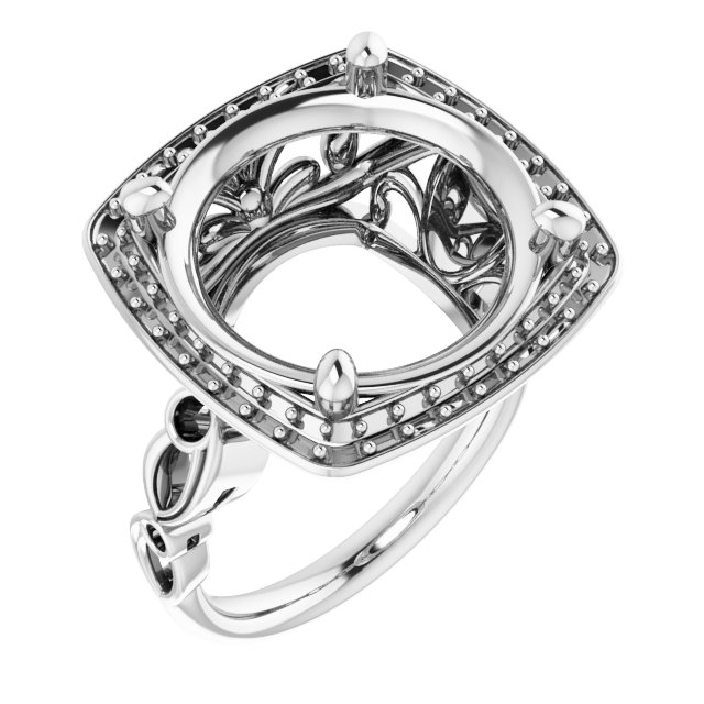 Halo-Style Sculptural Engagement Ring