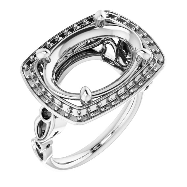 Halo-Style Sculptural Engagement Ring