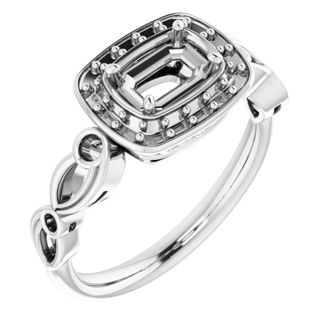 Halo-Style Sculptural Engagement Ring