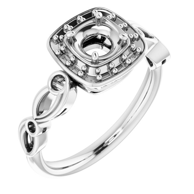 Halo-Style Sculptural Engagement Ring