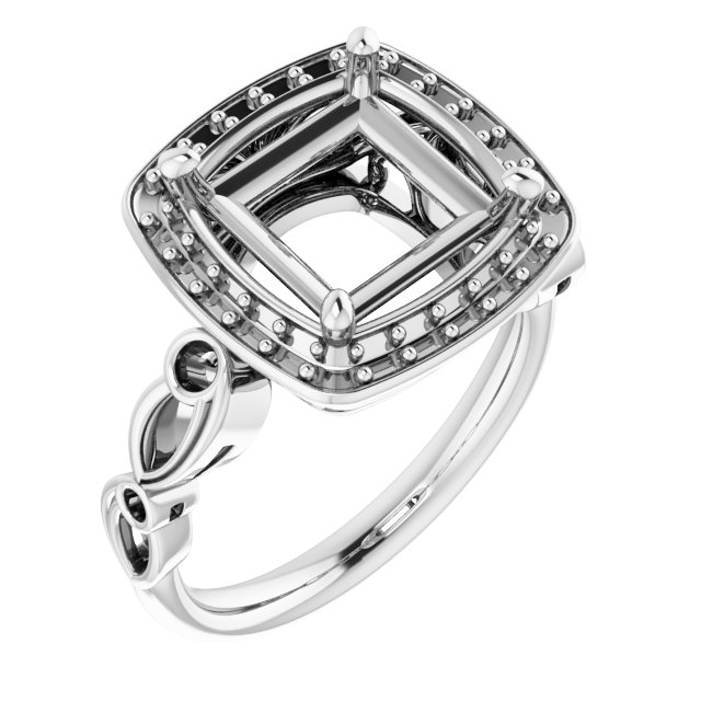 Halo-Style Sculptural Engagement Ring