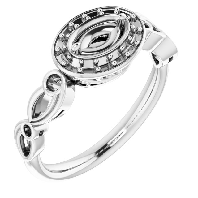 Halo-Style Sculptural Engagement Ring