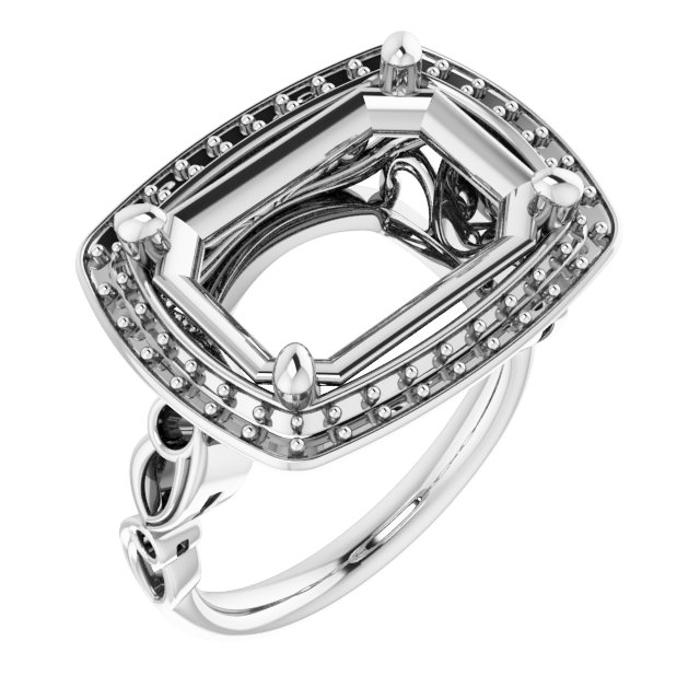 Halo-Style Sculptural Engagement Ring