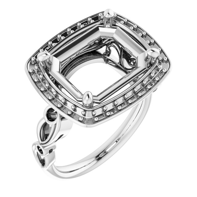Halo-Style Sculptural Engagement Ring