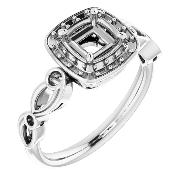 Halo-Style Sculptural Engagement Ring