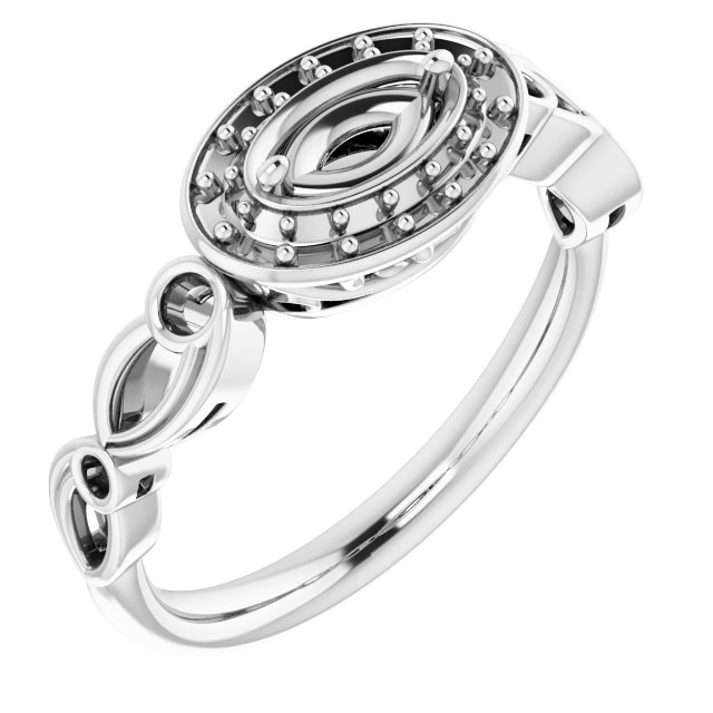 Halo-Style Sculptural Engagement Ring