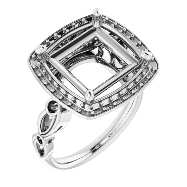 Halo-Style Sculptural Engagement Ring