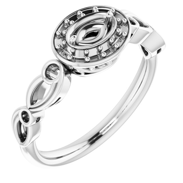 Halo-Style Sculptural Engagement Ring
