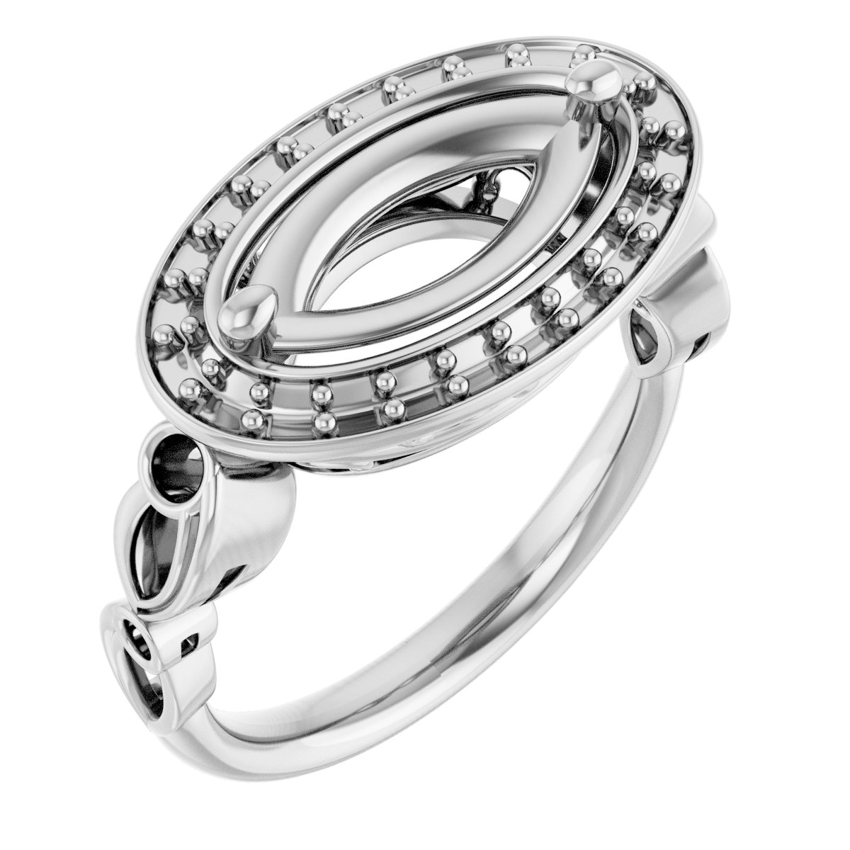 Halo-Style Sculptural Engagement Ring