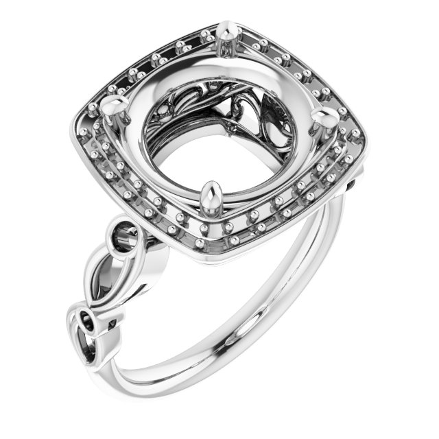 Halo-Style Sculptural Engagement Ring