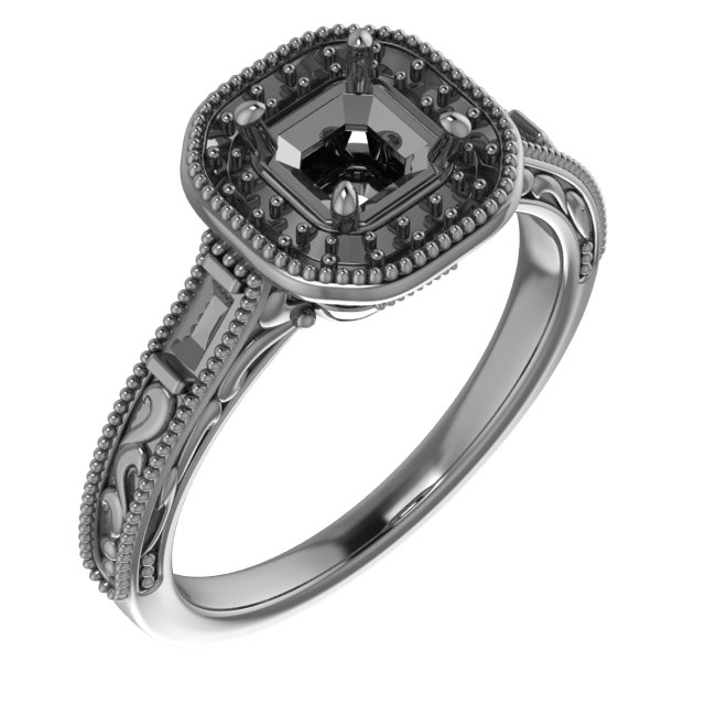 8 mm Square Engagement Ring Mounting