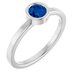 Rhodium-Plated Sterling Silver 4.5 mm Natural Blue Sapphire Ring