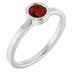 Rhodium-Plated Sterling Silver 4.5 mm Natural Mozambique Garnet Ring