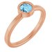 14K Rose 4.5 mm Natural Aquamarine Ring