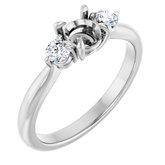 14K White 5.2 mm Round 1/5 CTW Natural Diamond Semi-Set Engagement Ring