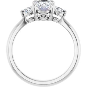 14K White 8x6 mm Oval 1/3 CTW Diamond Semi-Set Engagement Ring