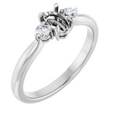 Platinum 6x4 mm Oval 1/8 CTW Natural Diamond Semi-Set Engagement Ring