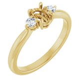14K Yellow 6x4 mm Oval 1/8 CTW Natural Diamond Semi-Set Engagement Ring