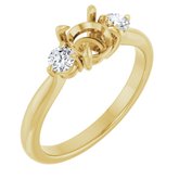 14K Yellow 5.8 mm Round 1/5 CTW Natural Diamond Semi-Set Engagement Ring