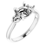 Platinum 7 mm Round 1/3 CTW Natural Diamond Semi-Set Engagement Ring