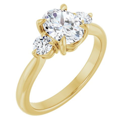 18K Yellow Oval 1 ct Engagement Ring