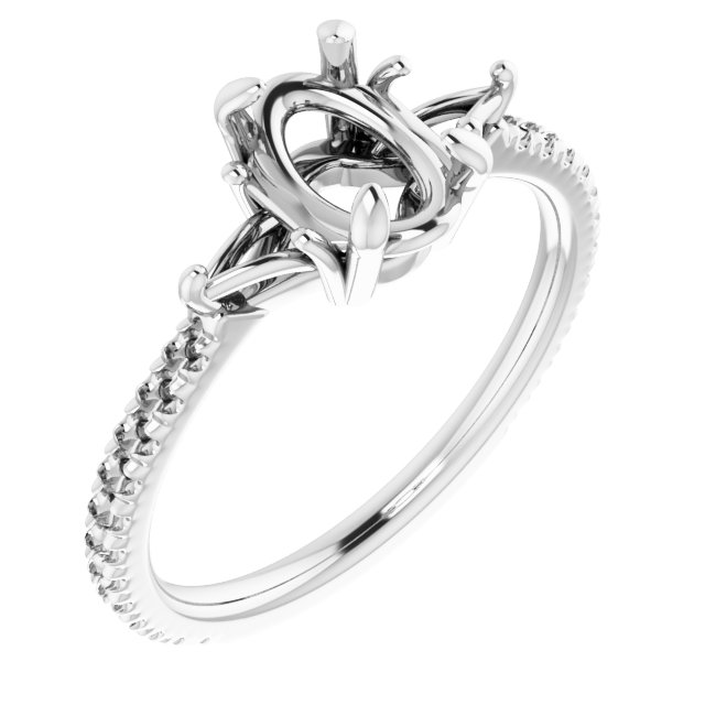 French-Set Side Stone Engagement Ring or Band