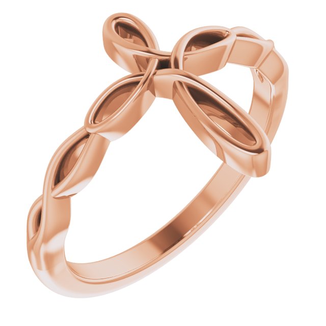 14K Rose Cross Ring