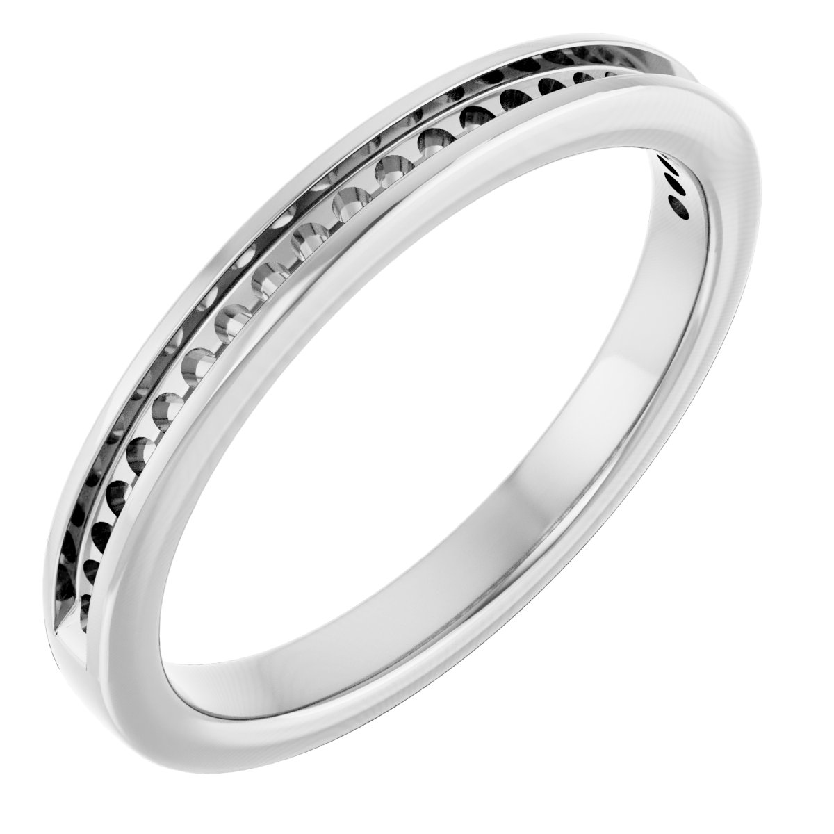 14K White  1.3 mm Round Anniversary Band Mounting